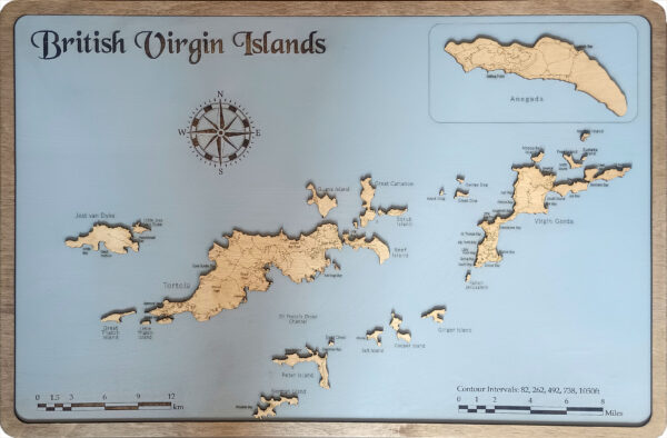 British Virgin Islands Wood Map - Image 3