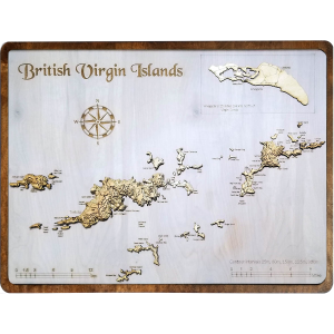 British Virgin Islands Wood Map