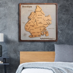 Brooklyn Wood Map - (Roads, Neighborhood or Topographic)