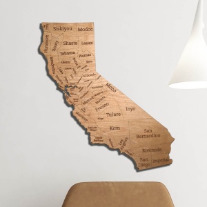 California State County Wood Map