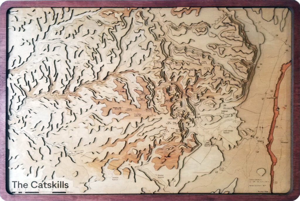 The Catskills, NY Wood Map