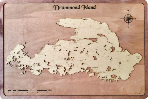 Drummond Island, Michigan Wood Map - Image 2