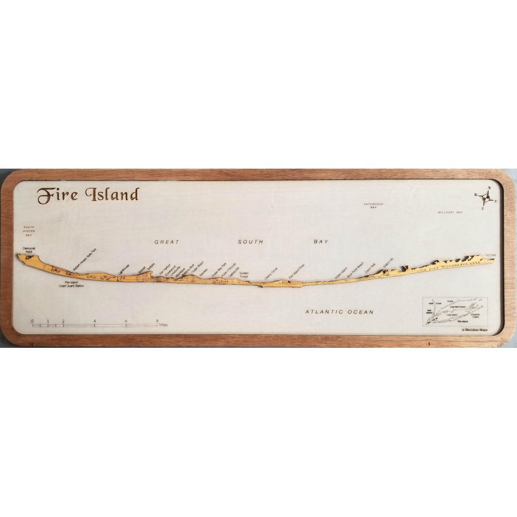 Fire Island, NY Wood Map
