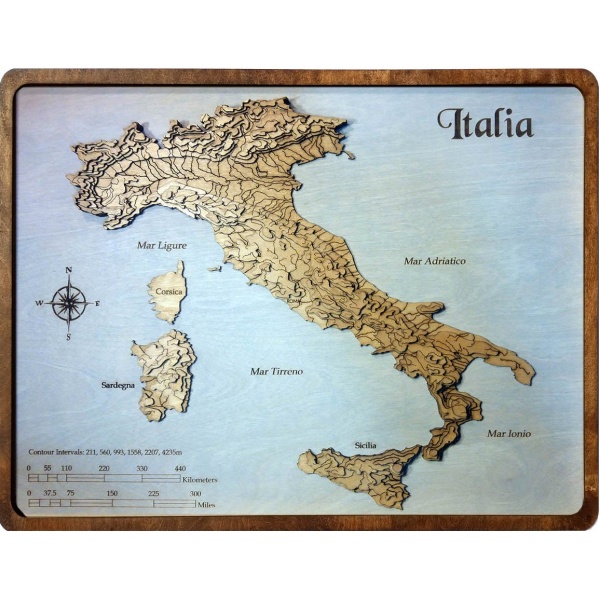 Italy Wood Map - Image 2