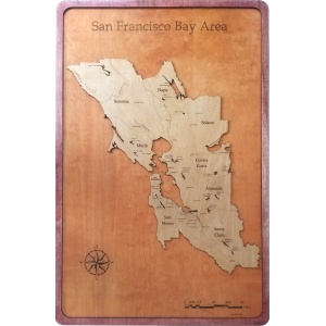 San Francisco Bay Area Wood Map