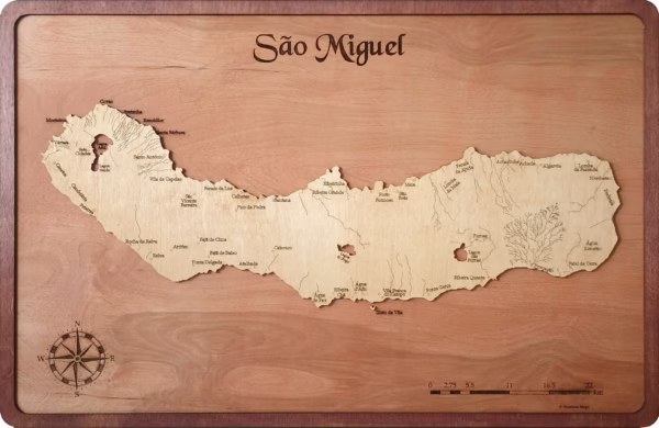 Sao Miguel, Portugal Wood Map - Image 7