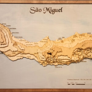 Sao Miguel, Portugal Wood Map