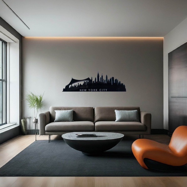 NYC Panoramic Skyline - Modern Wall Art - 34" Wide