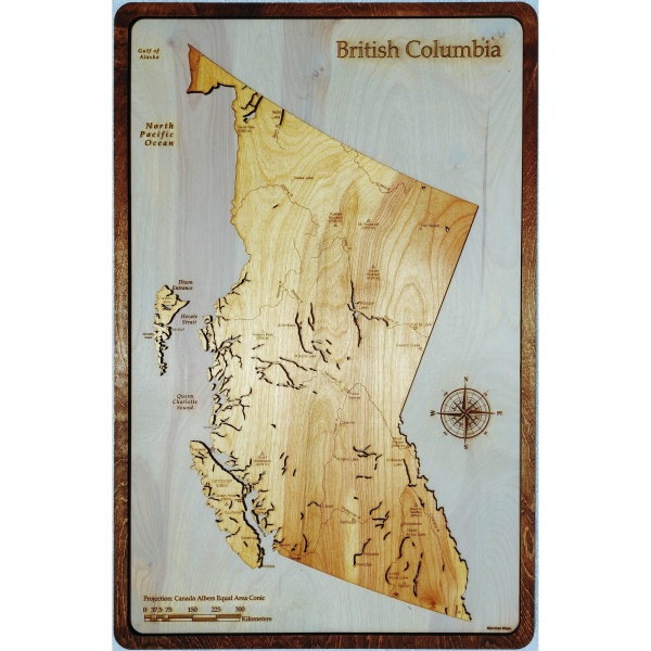 British Columbia, Canada Wood Map