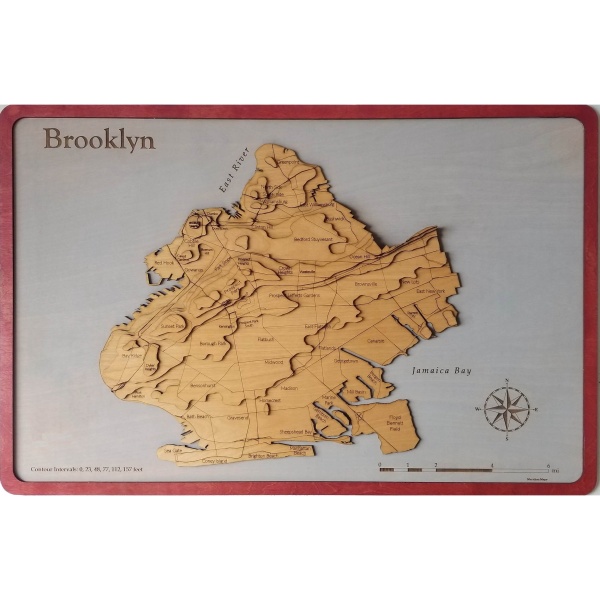 Brooklyn Wood Map - (Roads, Neighborhood or Topographic) - Image 10