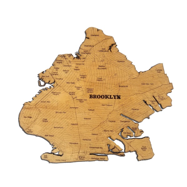 Brooklyn Wood Map - (Roads, Neighborhood or Topographic) - Image 6