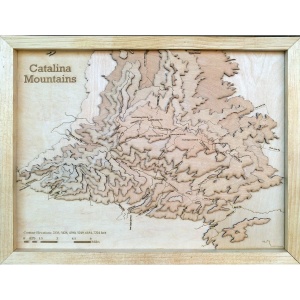 Catalina Mountains, AZ Wood Map