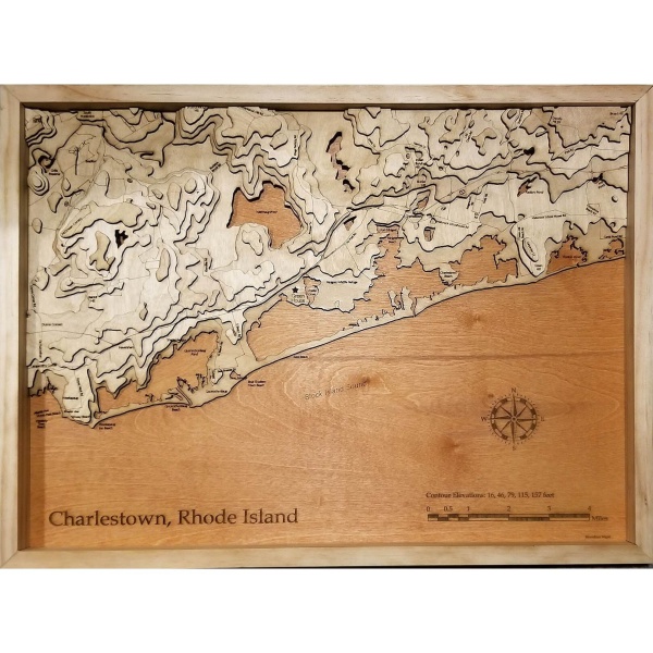 Charleston, RI Wood Map