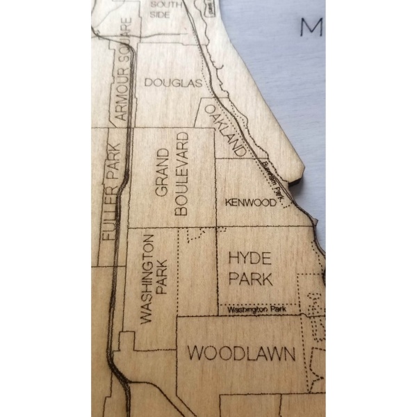 Chicago, IL Wood Map - Image 3