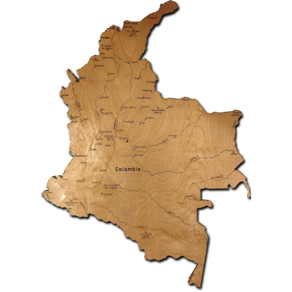 Colombia Wood Map - Image 2