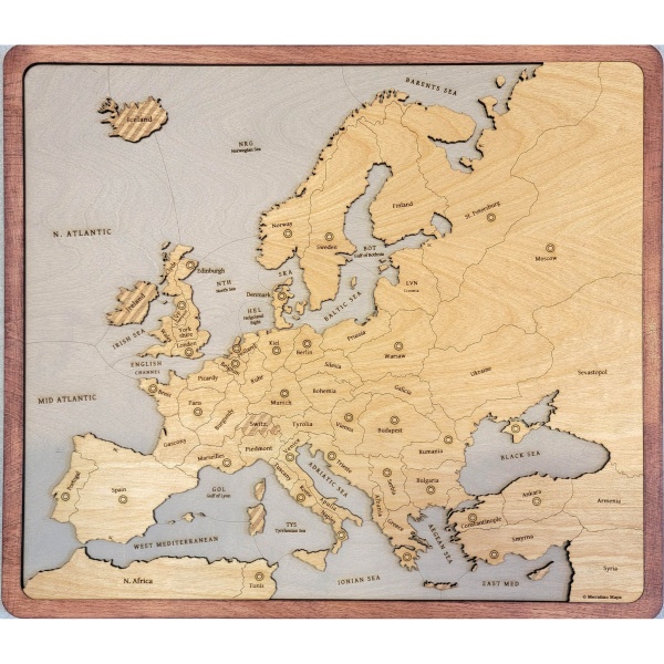 Diplomacy Game, Historical Europe Wood Map