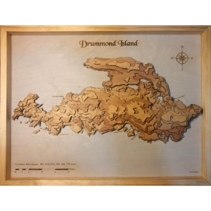 Drummond Island, Michigan Wood Map