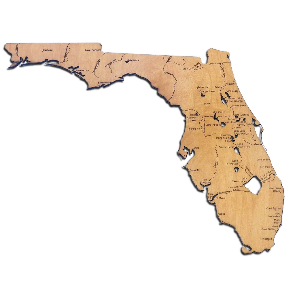 Florida Floating Wood Map - Overstock Sale!