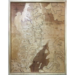 Grand Tetons, WY Wood Map