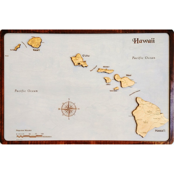 Hawaii Wood Map - Image 2