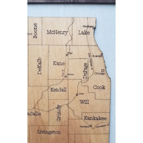 Illinois County Wood Map - Image 2