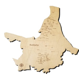 Kolkata, India Wood Map