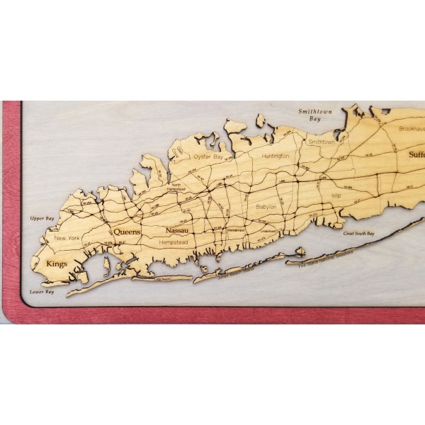 Long Island, NY Wood Map - Image 3