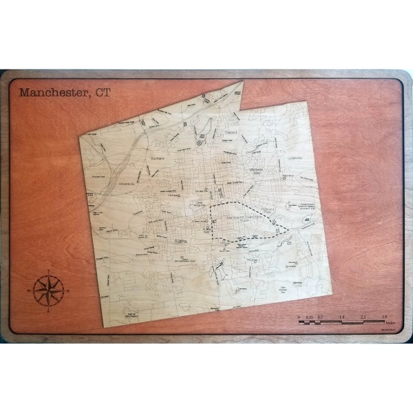 Manchester, CT Wood Map