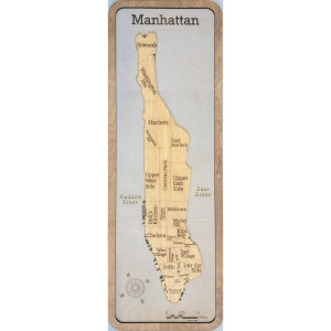 Manhattan Neighborhood Wood Map