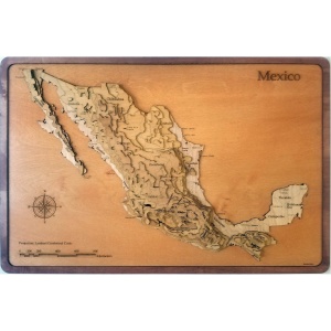 Mexico Wood Map