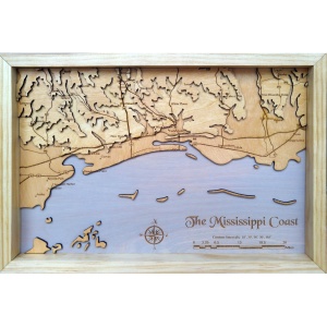 Mississippi Coast Wood Map