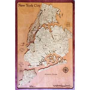 New York City Neighborhood Wood Map