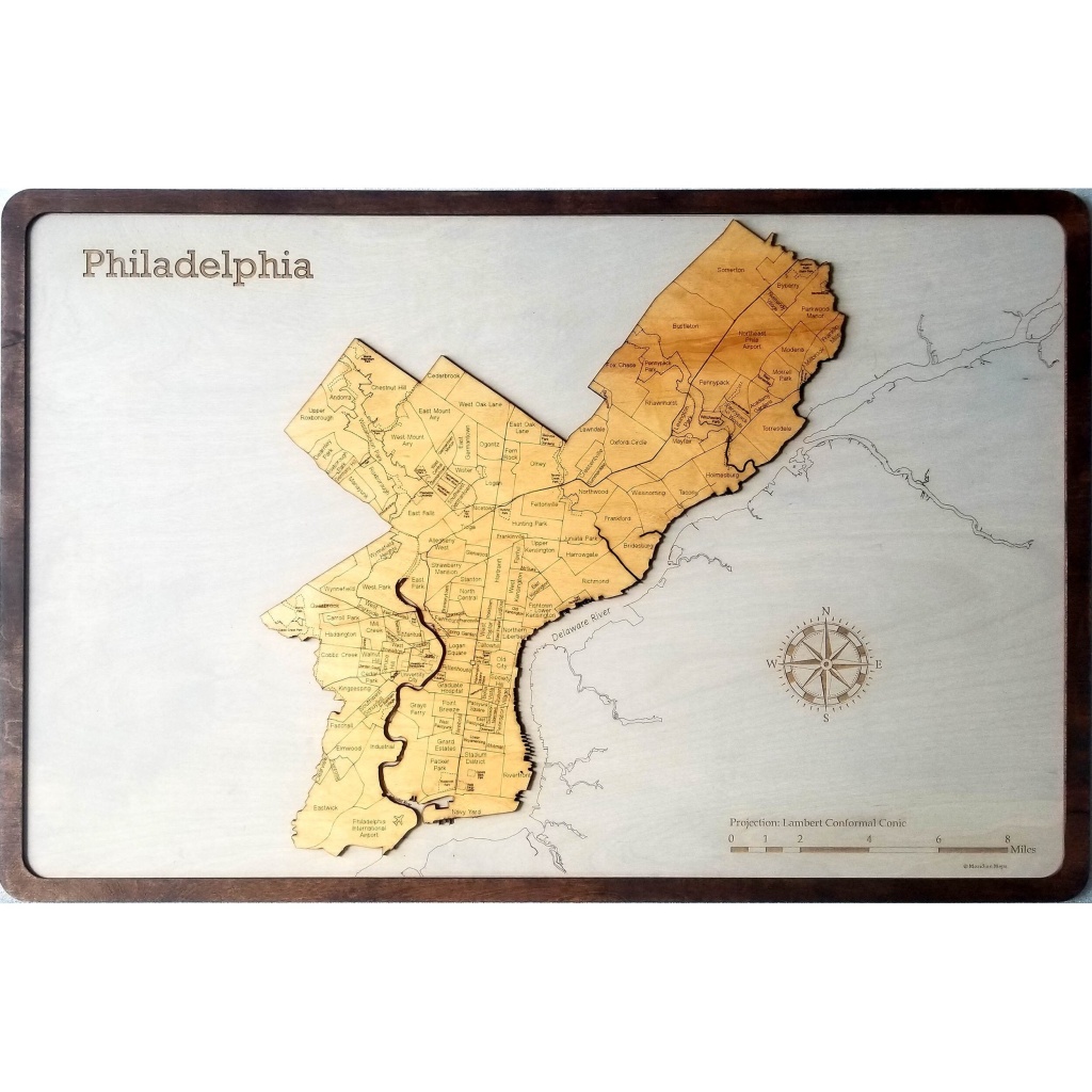 Philadelphia - Cutting Edge Wood Map - Overstock Sale!