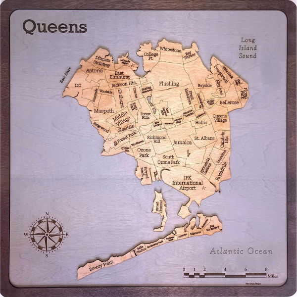 Queens Neighborhood Wood Map