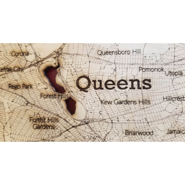 Queens Detailed Road Wood Map - Image 2