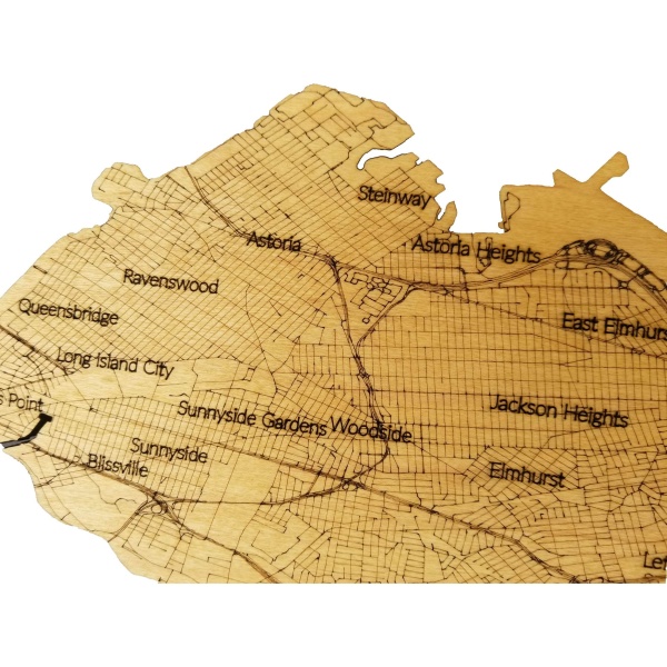 Queens Detailed Road Wood Map - Image 3