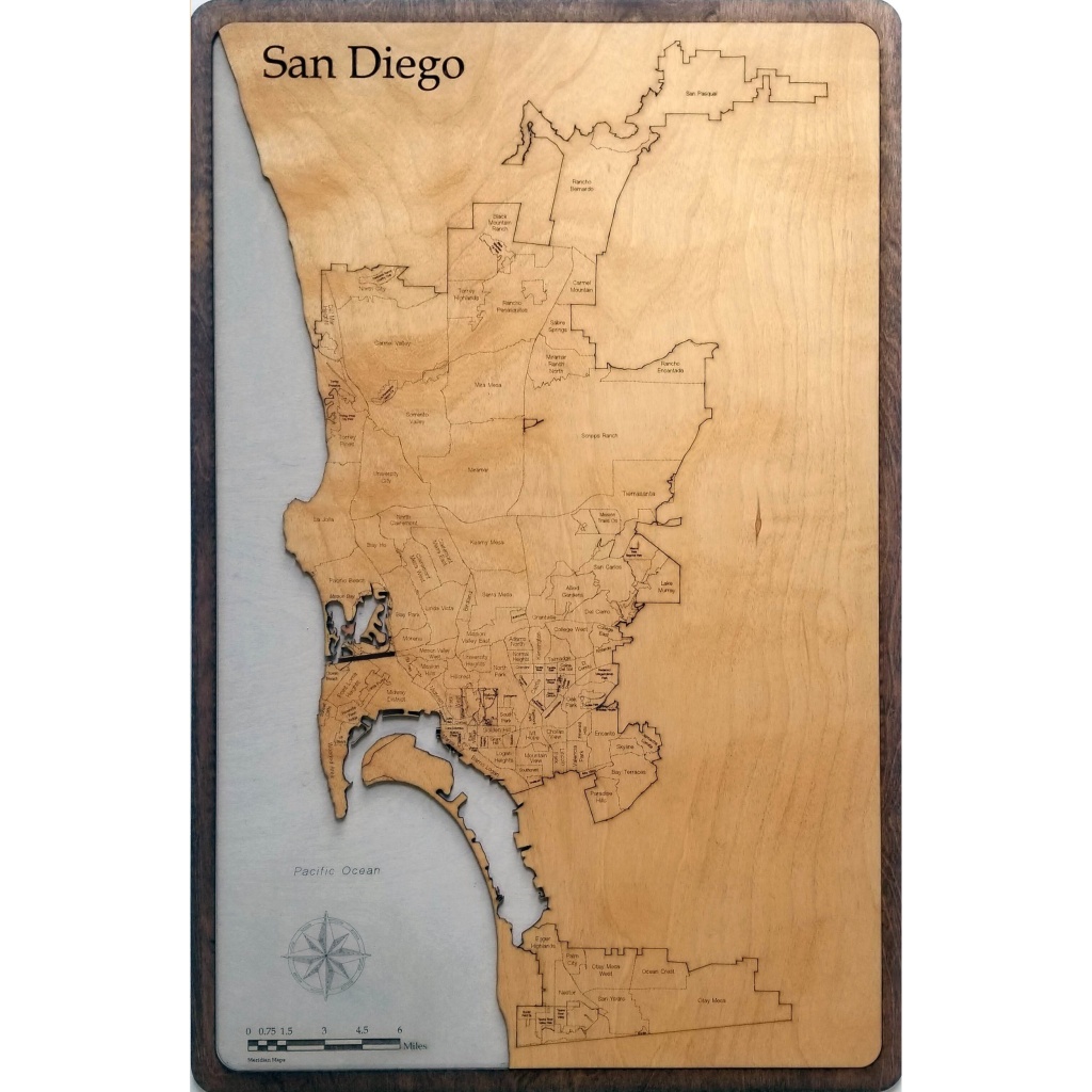 San Diego - Cutting Edge Wood Map - Imperfection