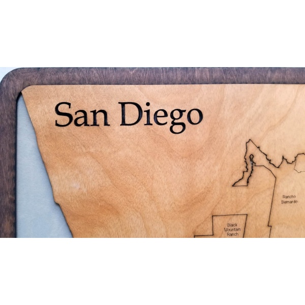 San Diego, CA Wood Map - Image 3