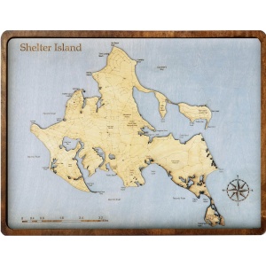 Shelter Island, NY Wood Map