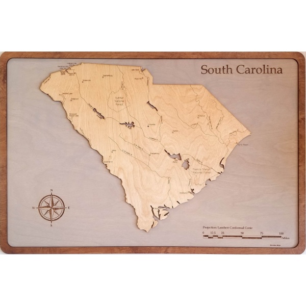 South Carolina Wood Map