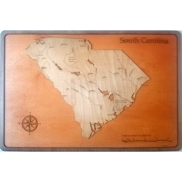 South Carolina Wood Map - Image 2