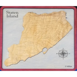 Staten Island, NY Wood Map