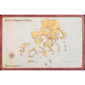 Vavau, Tonga Wood Map