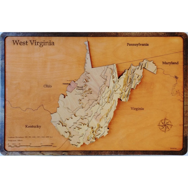 West Virginia Wood Map