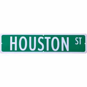 Houston Street St Iconic NYC Metal Street Sign - Decorative Wall Art for Home or Business