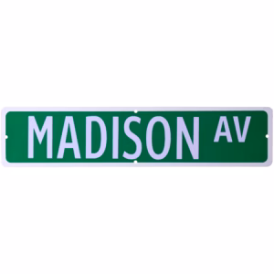 Madison Avenue Ave Iconic NYC Metal Street Sign - Decorative Wall Art for Home or Business