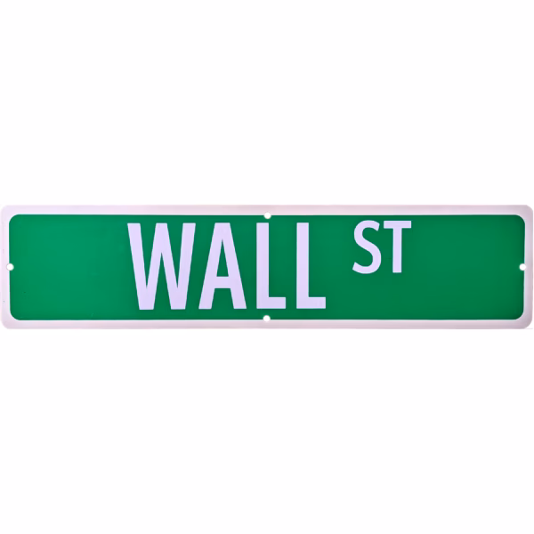 Wall Street St Iconic NYC Metal Street Sign - Decorative Wall Art for Home or Business