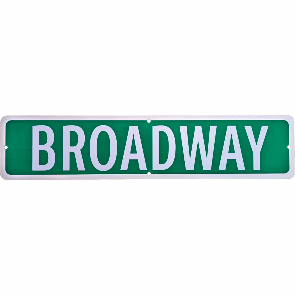 Broadway NYC Metal Street Sign