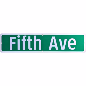 Fifth Ave NYC Metal Street Sign