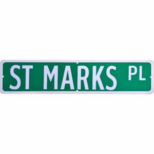 St. Marks Pl NYC Metal Street Sign